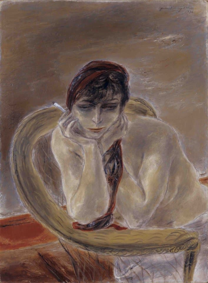 《バンダナをつけた女》1936年・国吉康雄作