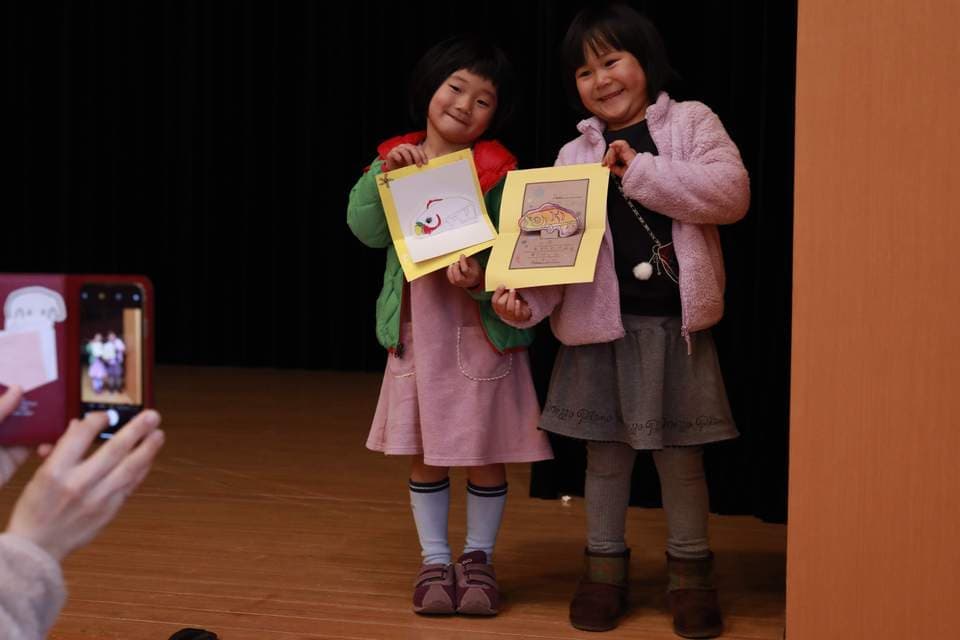 メッセージカードと記念撮影